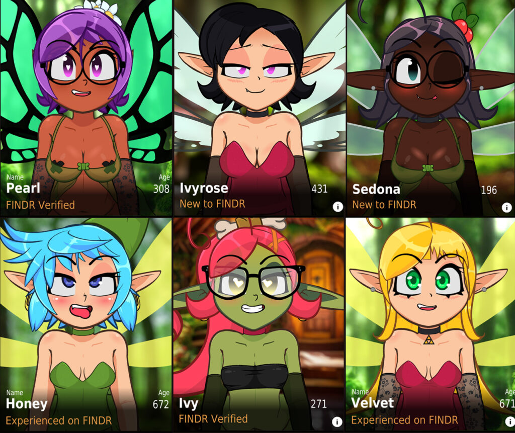 Pictured are just some of the fairies you will find on the Fairy FINDR App.