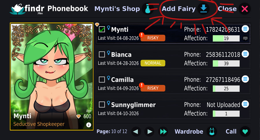 Fairy FINDR Phonebook screenshot